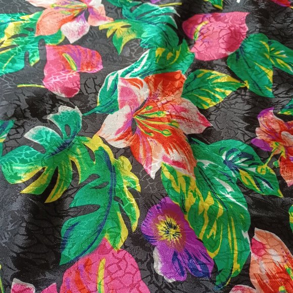 Mint Condition Vintage Tropical Jungle Print Dressing Gown With Pockets - Picture 4 of 10